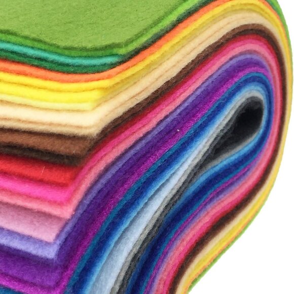 28pcs Assorted Color Craft Felt Sheets 12x8in 1.4mm Thick DIY Sewing & Craft Pro - Picture 8 of 8